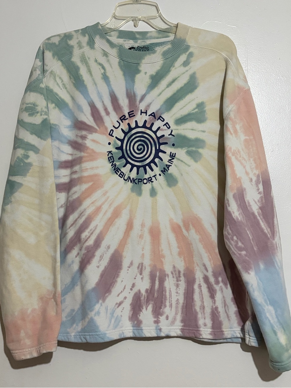Pure Happy Kennebunkport Maine Tie Dye Sweatshirt Womens Sz M/L